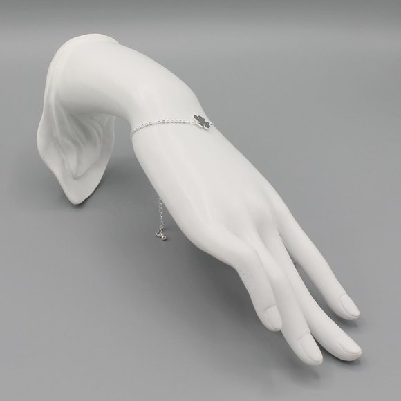 Lucky clover tennis bracelet silver tone - Picture 4 of 6